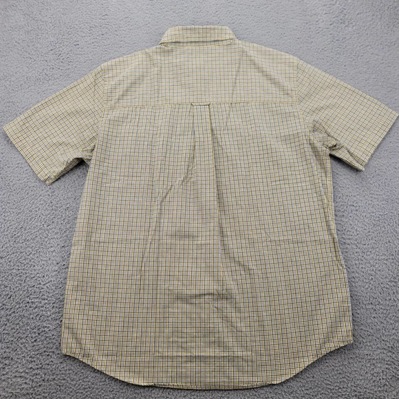 Chaps Shirt Mens Large Yellow plaid Button Down Short Sleeve Classiccore‎ Logo - Picture 6 of 15